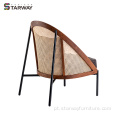 Cadeira de vime de lounge moderna móveis de madeira maciça